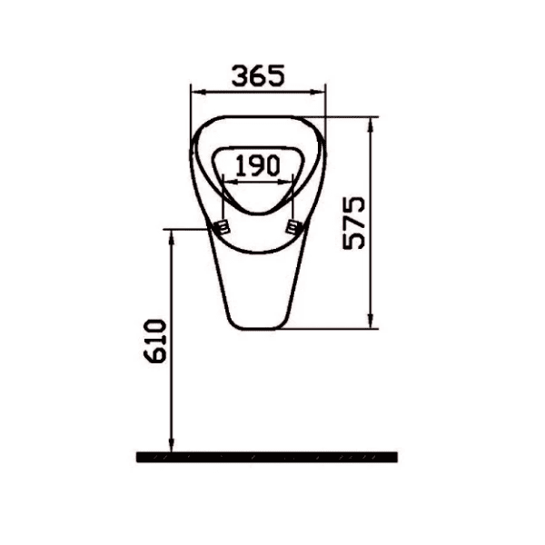Easylux Normus urinoir 365 x 350 x 575 mm - wit antibacterieel - aanvoer boven