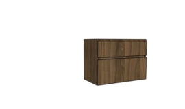 Easylux Klaire 65 - wastafelonderkast met 2 laden 900 x 435 x 650 mm - uitsparing links - walnut