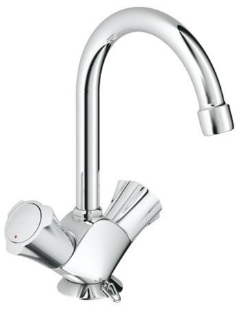 Grohe Costa L wastafelmengkraan - chroom - met draaibare bek - met kettinghouder