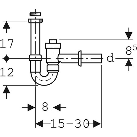 Geberit PP enkele buissifon met bolklep 6/4 x 40 mm - wit - reductiering 6/4 x 5/4