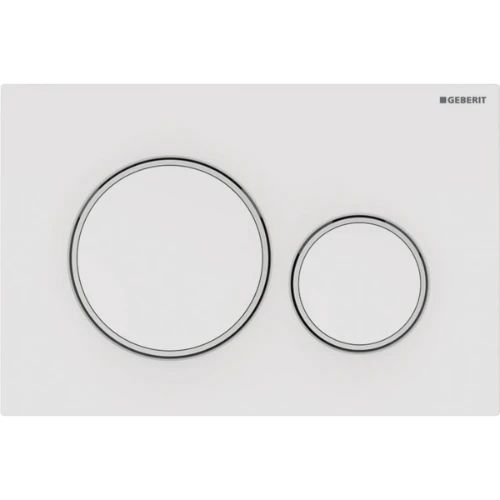 Geberit Sigma 20 bedieningsplaat - wit/wit mat - kunststof - 2 druktoetsen