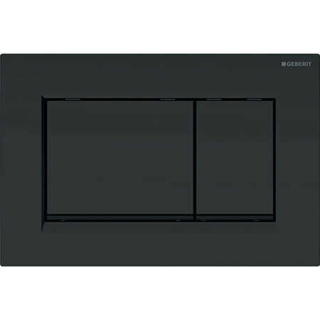 Geberit Sigma 30 bedieningsplaat - zwart mat - 2 druktoetsen blinkend zwart rand