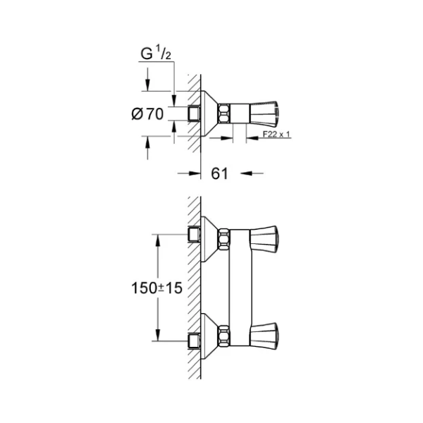 Grohe Costa L douchemengkraan 3/4 - chroom