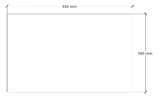 Easylux Kivu wastafelblad 800 x 500 x 18 - wit