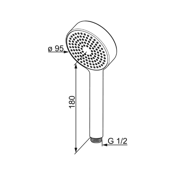 Hansa HansaBasicjet handdouche 95 mm - 1 straal - chroom