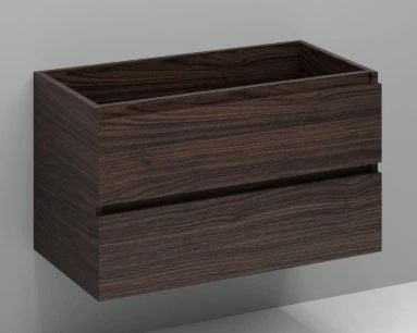 Easylux Kivu wastafelonderkast met 2 lades greeploos 900 x 475 x 520 mm - lungo - linkse uitsnijding
