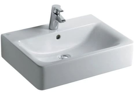 Ideal Standard Connect Cube wastafel 600 x 460 x 175 mm - wit - met kraangat - met overloop