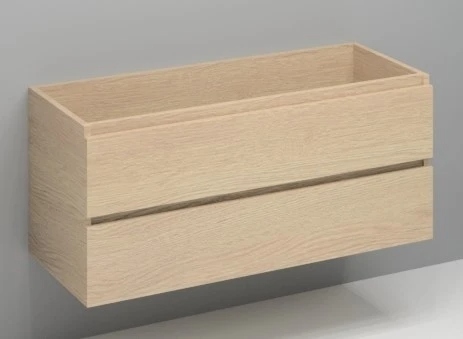 Easylux Kivu wastafelonderkast met 2 lades greeploos 1200 x 475 x 520 mm - smoked oak - dubbele uitsnijding