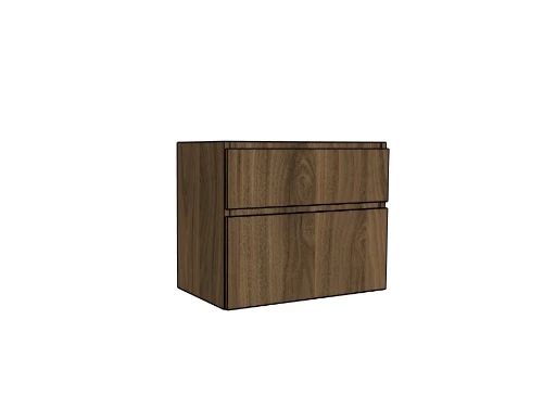 Easylux Klaire 65 - wastafelonderkast met 2 laden 800 x 435 x 650 mm - uitsparing in het midden - walnut
