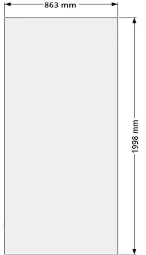 Easylux Open Wall glaswand voor inloopdouche 870 x 2000 x 8 mm - transparant anti kalk - zonder profiel en stabilisatiestang