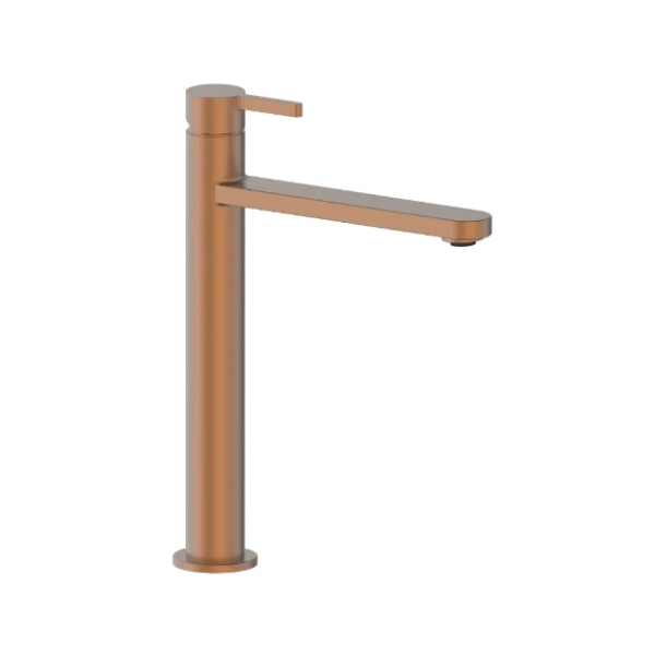 Easylux Vivo verhoogde wastafelmengkraan met coldstart - rechte uitloop - zonder lediging - Brushed Copper
