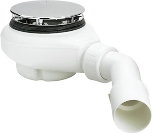 Viega Tempoplex douchesifon 90 mm - chroom - inclusief kleurset - afvoer horizontaal - inbouwhoogte 80 mm