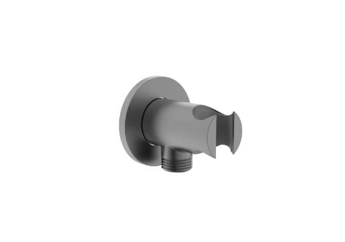 Easylux Vivo muuraansluitbocht met douchehouder 1/2 - Gun Metal PVD
