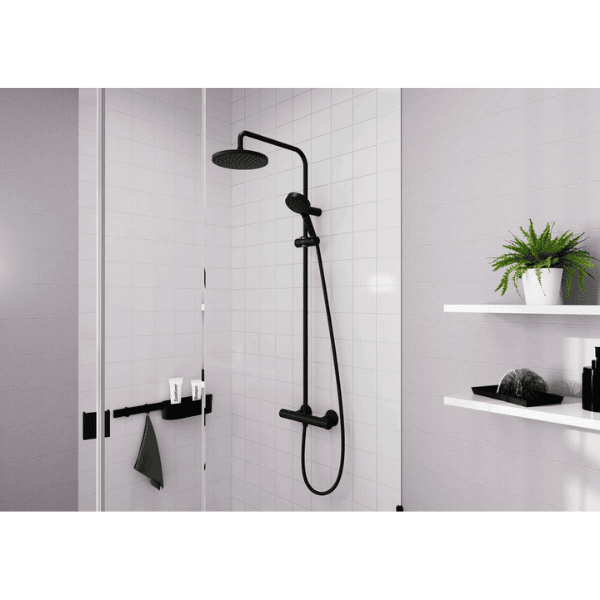 Hansgrohe Vernis Blend Showerpipe 200 1jet douchethermostaatset - zwart mat