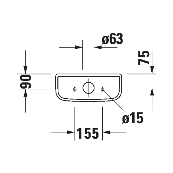 Duravit D-code spoelbak - wit - met duotoets - aansluiting links of rechts