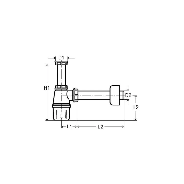 Viega Universal PP bekersifon zonder afvoerplug 6/4 x 40 mm - wit kunststof
