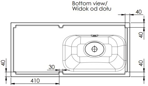 Easylux Klaire wastafelblad kunstmarmer met 1 waskom links 1000 x 460 mm - wit shiny - voorgeboord kraangat