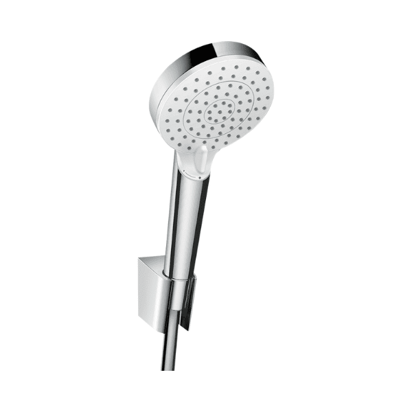 Hansgrohe Crometta 1jet handdoucheset - wit/chroom - porter s wandhouder - doucheflexibel 1/2 x 1250 mm