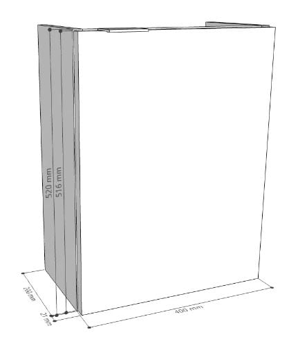 Easylux Thiny wastafelonderkast met 1 deur rechts 400 x 220 x 520 mm - lungo