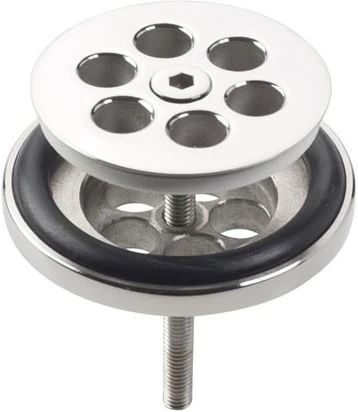 Clou Mini Wash Me afvoerplug 5/4 - chroom - niet afsluitbaar