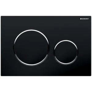 Geberit Sigma 20 bedieningsplaat - zwart - kunststof - 2 druktoetsen ring rondom chroom