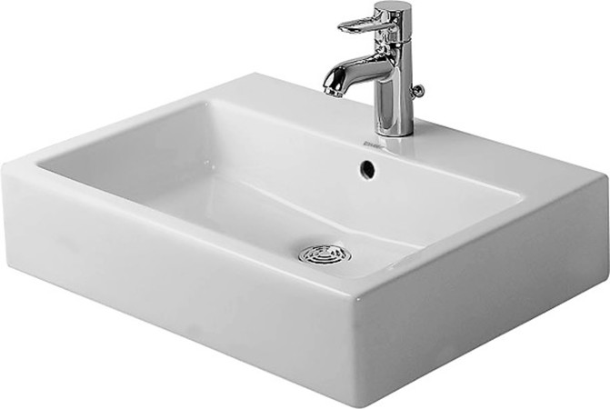 Duravit Vero wastafel 600 x 470 mm - wit - met overloop - 1 kraangat