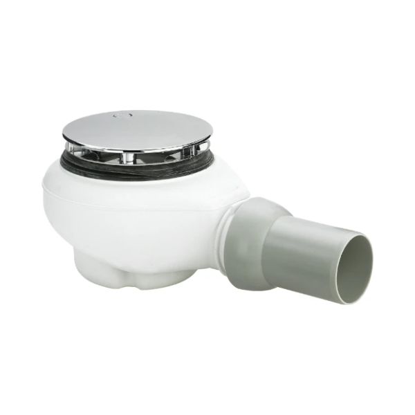 Viega Tempoplex Plus douchesifon 90 mm - chroom - inclusief kleurset - afvoer horizontaal - inbouwhoogte 90 mm - hoog debiet