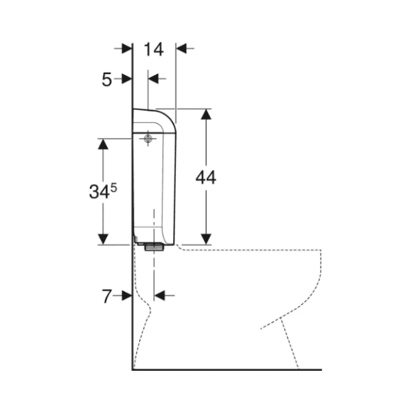 Geberit AP117 spoelreservoir 3-6l - wit - met 2 spoeltoetsen