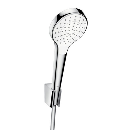 Hansgrohe Croma Select S 110 1jet handdoucheset - wit/chroom - handdouche Croma Select S 1jet - wandhouder - doucheflexibel 1/2 x 1250 mm