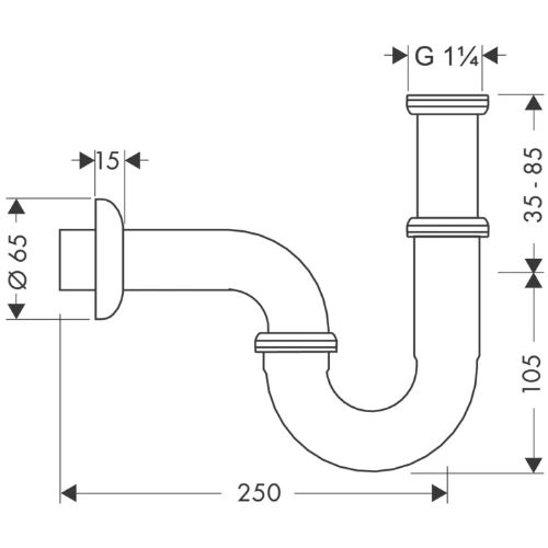 Hansgrohe Standard buissifon zonder afvoerplug voor wastafel 5/4 x 32 mm - chroom