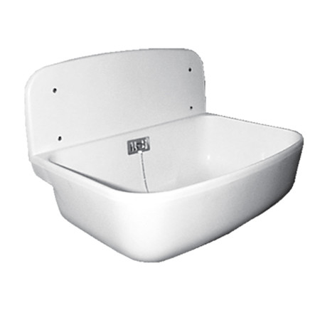Nicoll ABU Mini 1 uitgietbak 495 x 345 x 150 mm - wit - incl afvoerplug met stop en ketting