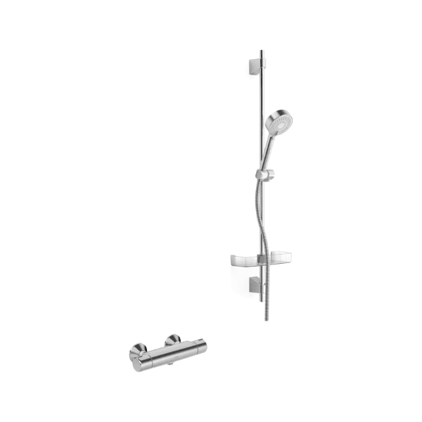 Hansa Hansamicra douchethermostaatset - chroom - Micra douchethermostaat - doucheset - handdouche 3 stralen - doucheflexibel 1/2 x 1750 mm
