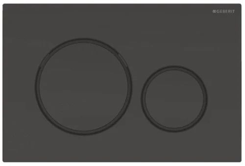 Geberit Sigma 20 bedieningsplaat - jet black ral 9005 - kunststof - 2 druktoetsen designringen in zwart mat