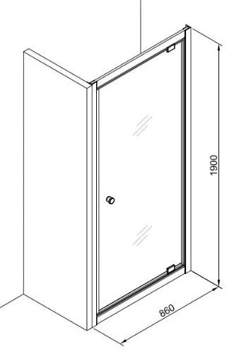 Easylux Free Basic douchedraaideur 900 x 1900 mm transparant - chroom