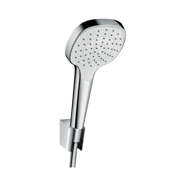 Hansgrohe Croma Select E 100 1jet handdoucheset - wit/chroom - handdouche Croma 100 1jet - wandhouder - doucheflexibel 1/2 x 1250 mm