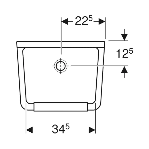 Geberit 300 Basic Norma uitgietbak 450 x 350 mm - wit - zonder overloop - met gaten voor emmerrooster