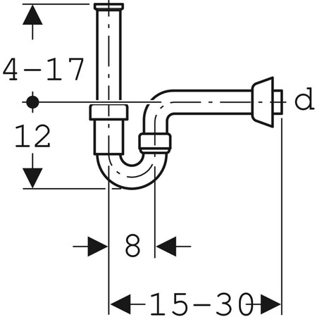 Geberit PP enkele buissifon 5/4 x 40 mm - wit - voor wastafel