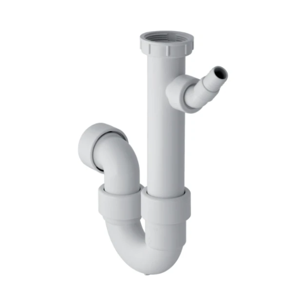 Geberit PP enkele buissifon 6/4 x 40 mm - wit - met wasmachineaansluiting - met knelaansluiting