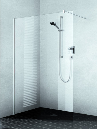 Kermi Walk-In XB WIW Walk-In douchewand 1100 x 2000 mm - verstelbaarheid 1080-1100 mm - veiligheidsglas ESG helder - profiel : hoogglans zilvergrijs