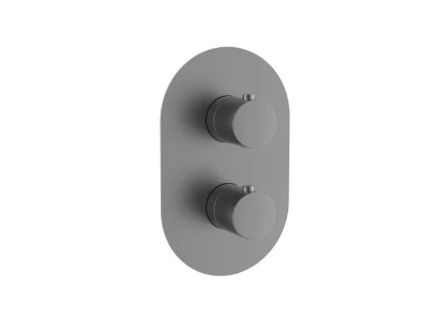 Easylux Vivo afwerkset voor muurinbouw douchethermostaat - Gun Metal PVD