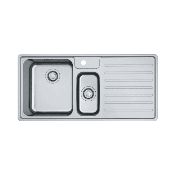 Franke Bell vlakbouwspoeltafel 1000 x 480 mm - 1 + 1/2 bak - inox - met verlek rechts