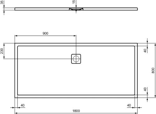 Ideal Standard Ultra Flat Evo douchebak 1800 x 800 x 35 mm - wit mat