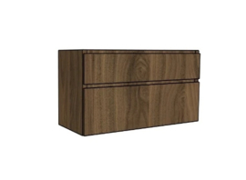 Easylux Klaire 65 - wastafelonderkast met 2 laden 1200 x 435 x 650 mm - uitsparing rechts - walnut