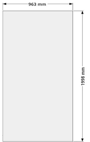 Easylux Open Wall glaswand voor inloopdouche 970 x 2000 x 8 mm - transparant anti kalk - zonder profiel en stabilisatiestang