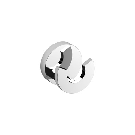 Clou Flat handdoekhaak dubbel - chroom