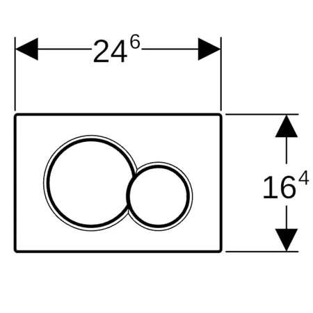 Geberit Sigma 01 bedieningsplaat - zwart - kunststof - 2 druktoetsen