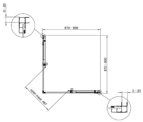 Easylux Free Basic hoekinstap 900 x 1900 mmtransparant - chroom