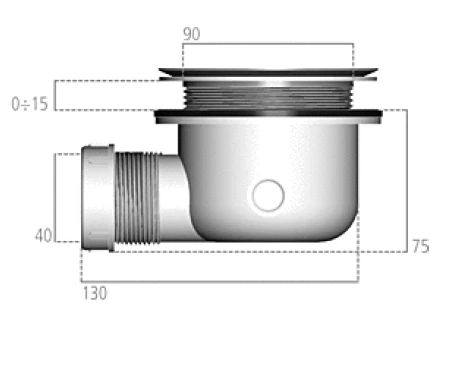 Ideal Standard Ultra Flat S douchesifon 90 mm - zonder deksel