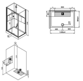Van Marcke intro Lilou Basis douchecabine 120x80cm - schuifdeur met zijwand