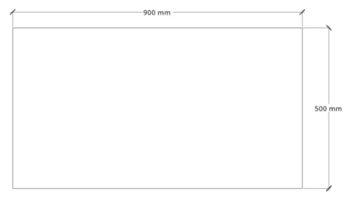 Easylux Kivu wastafelblad 900 x 500 x 18 - wit